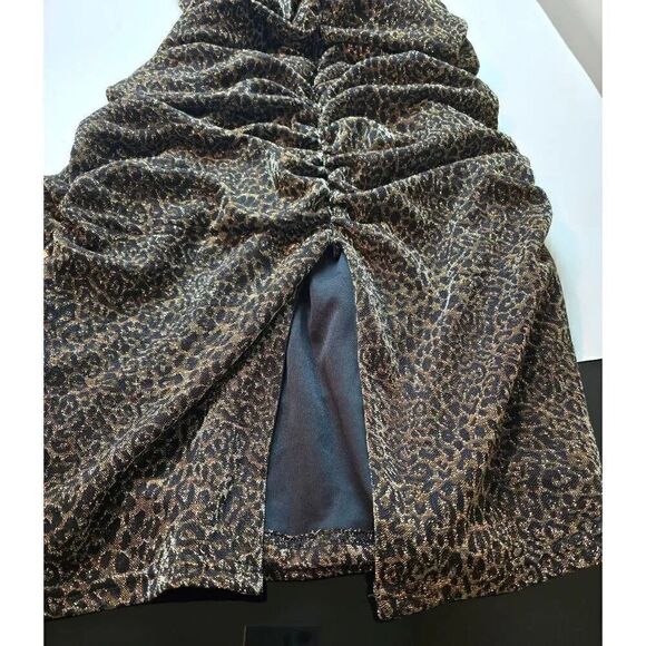 Fashion Nova dress Sz 3XL Gold Glitter Cheetah Print - Picture 8 of 9